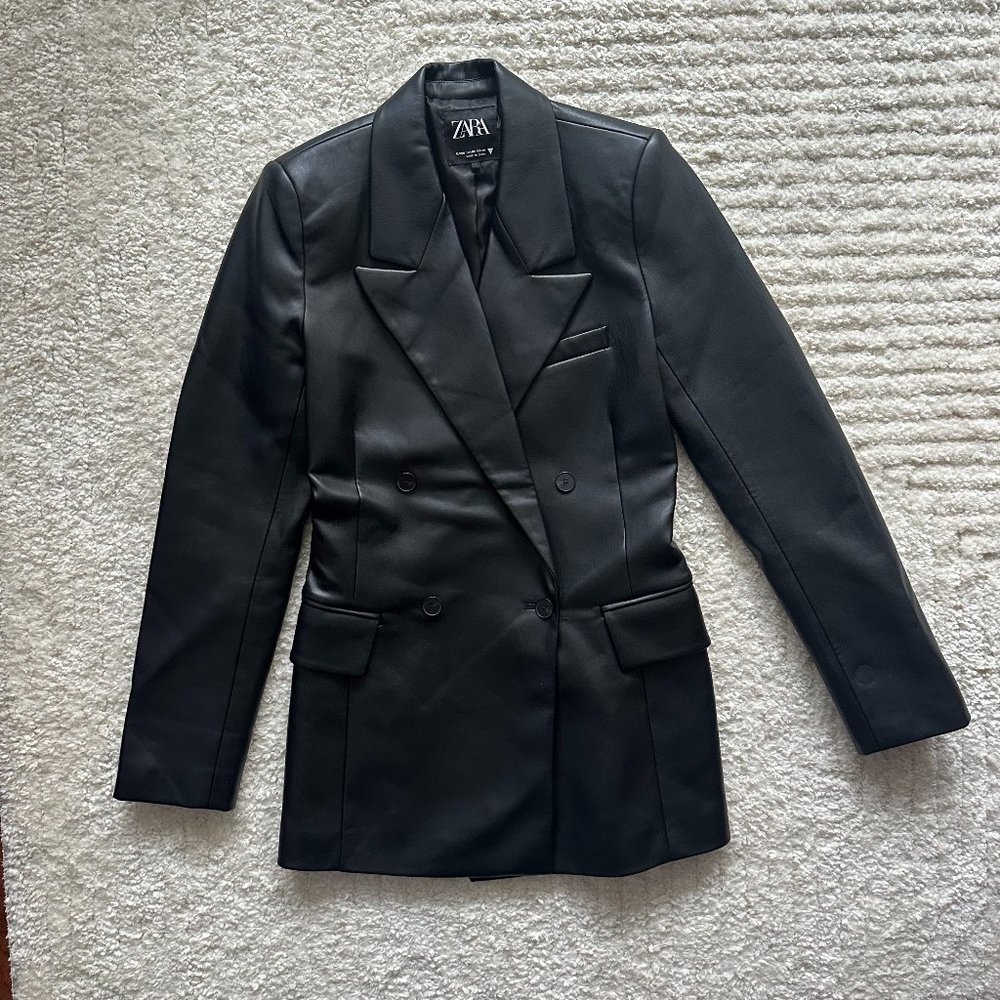 ZARA Faux Leather Blazer